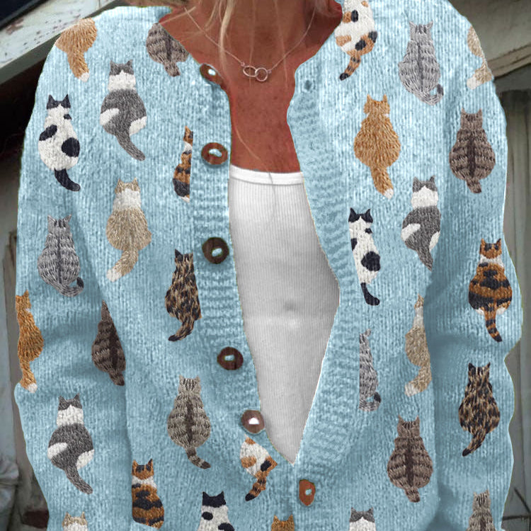Charlotte | Cozy Cat Print Cardigan