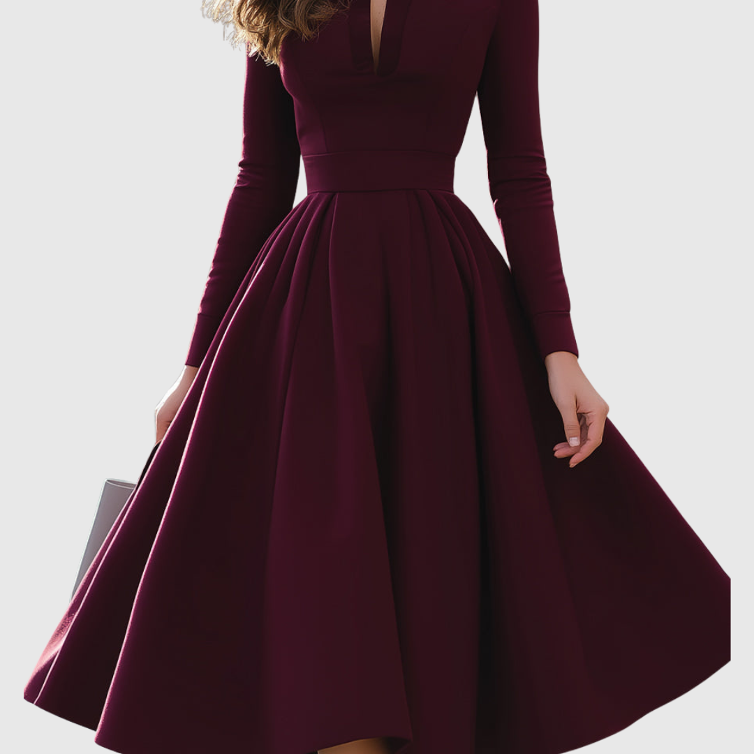 Avelina | V Neck Midi Dress