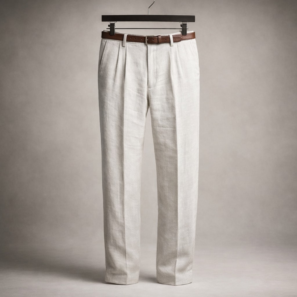 Lorenzo Cotton Pleated Trouser