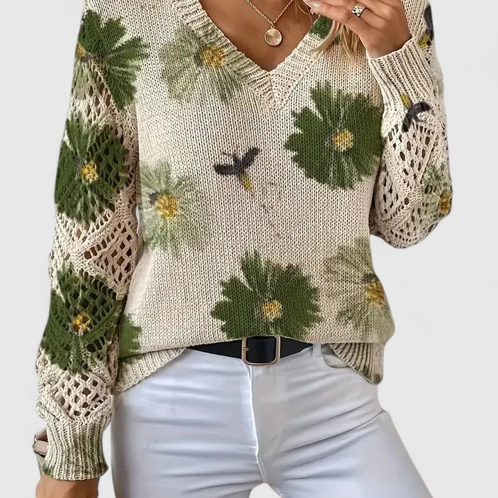 Adele | Elegant Jumper with Floral Pattern