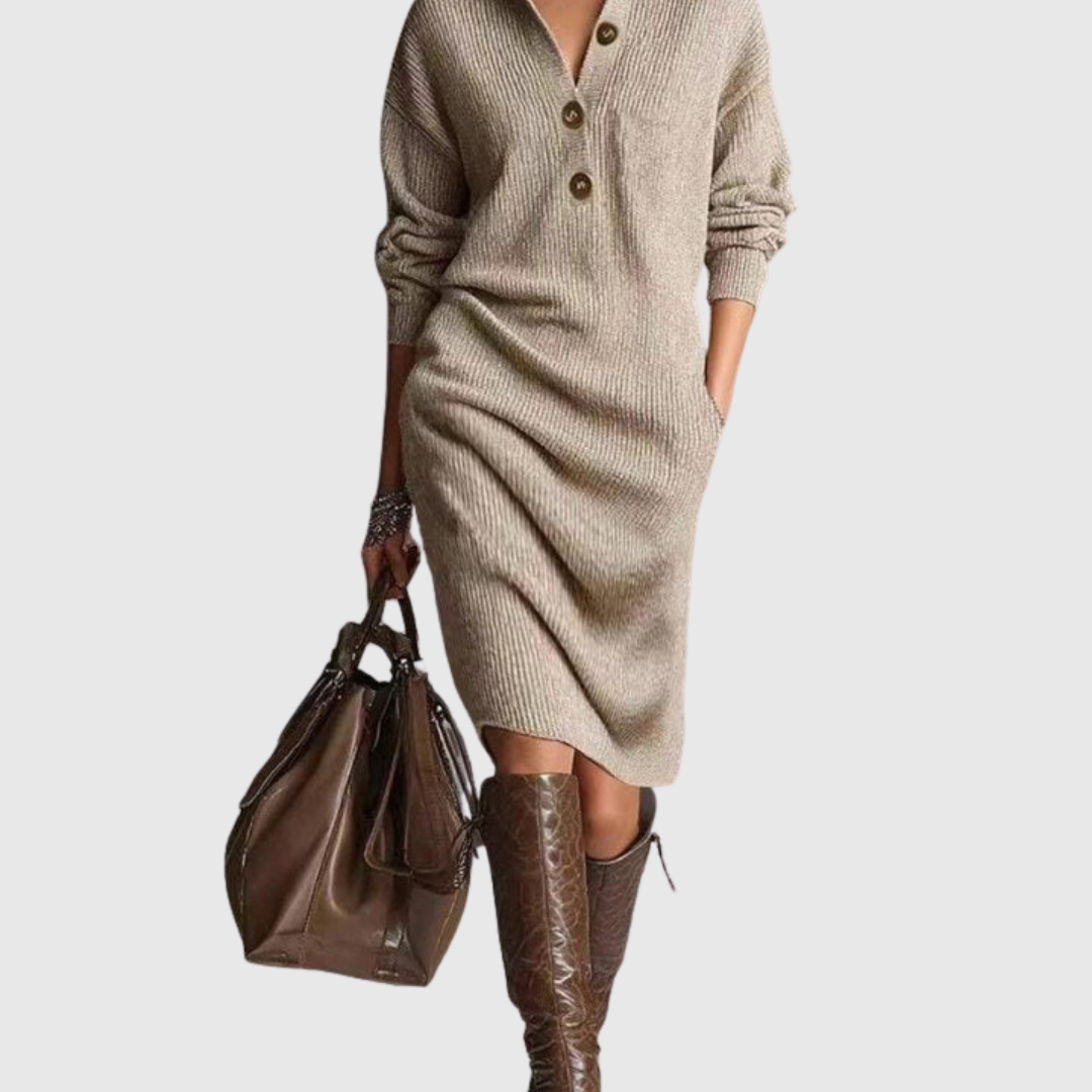 Arianell | Pure Wool Winter Knit Midi Dress