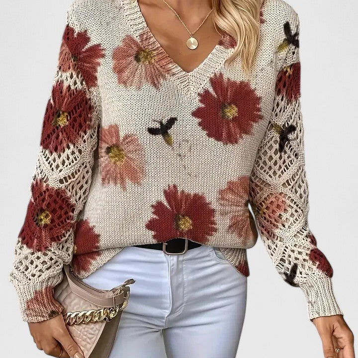 Adele | Elegant Jumper with Floral Pattern