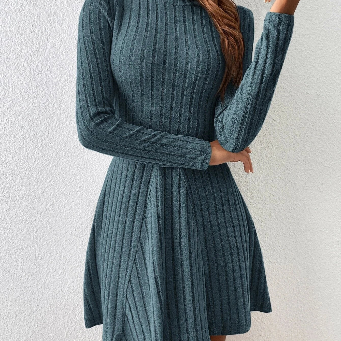 Mia Muse Mock Neck Knit Dress
