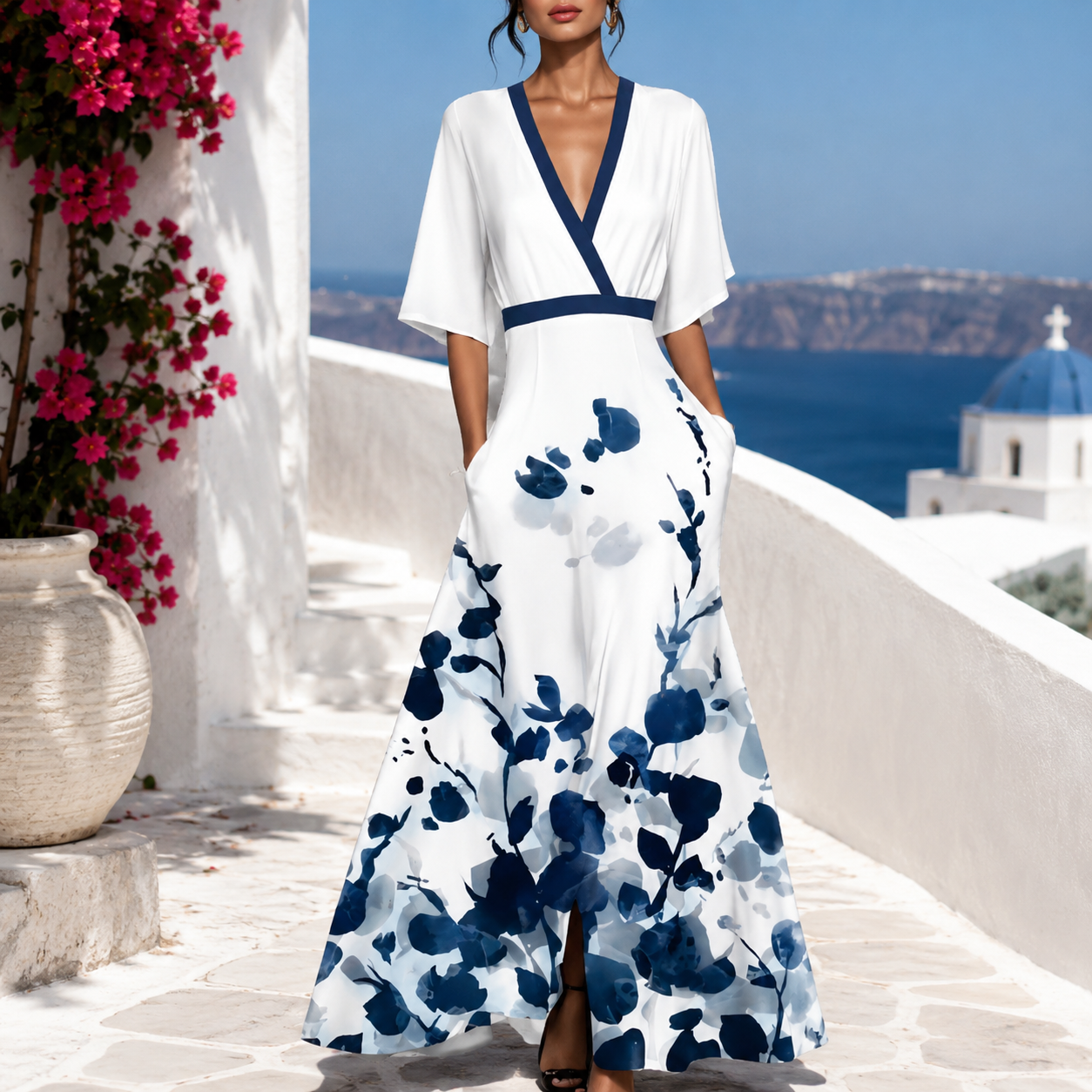 Riviera™ | Elegant Floral A-Line Dress