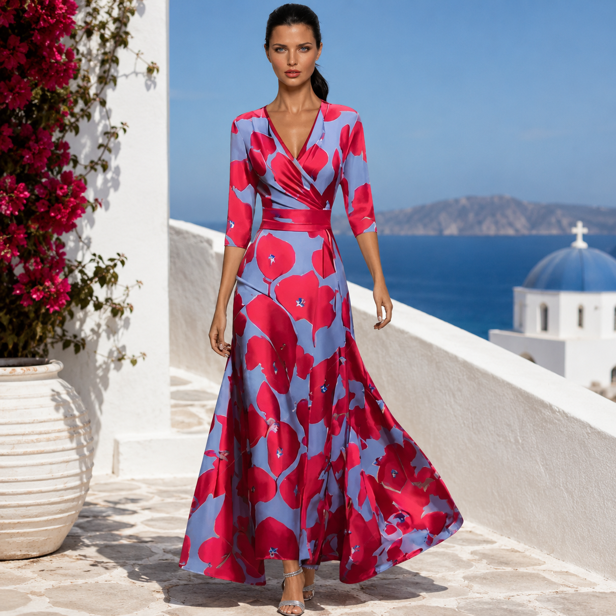 Riviera™ | Elegant Floral A-Line Dress