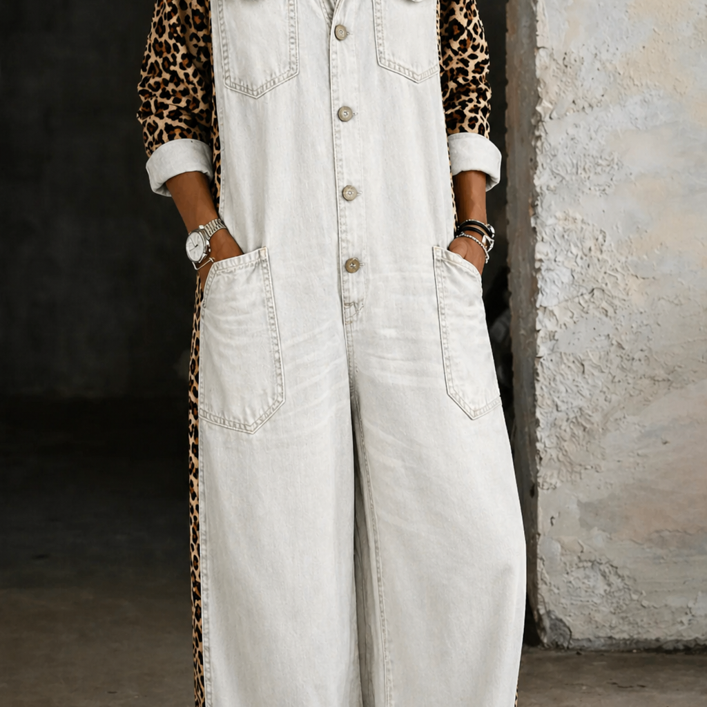 Delphi - One Piece Denim Shirt Jumpsuit