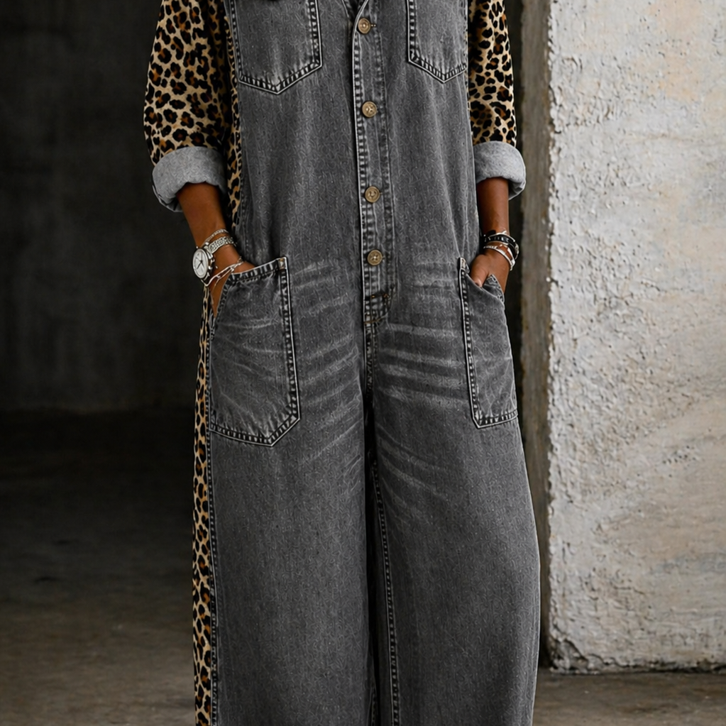 Delphi - One Piece Denim Shirt Jumpsuit