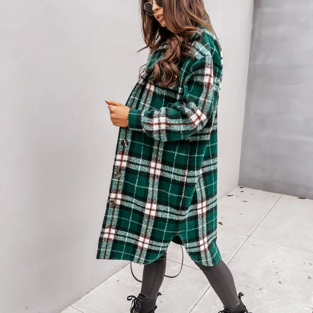 Elmwood Plaid Button Down Coat