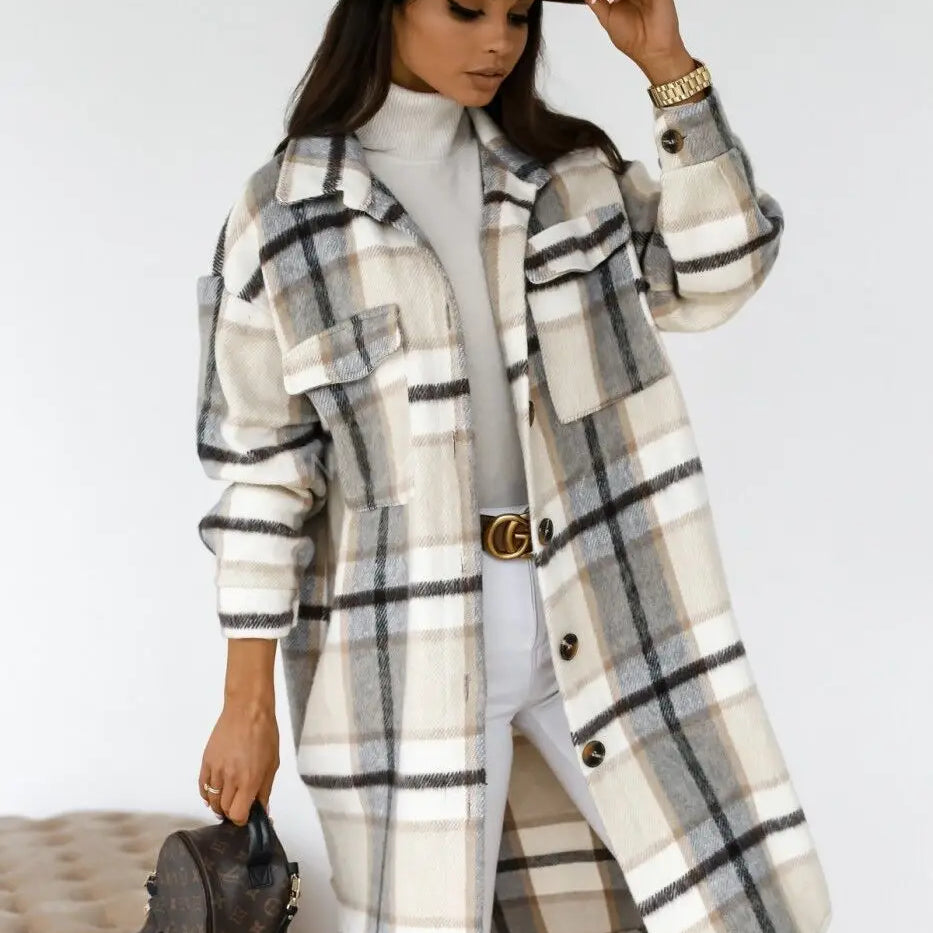 Elmwood Plaid Button Down Coat