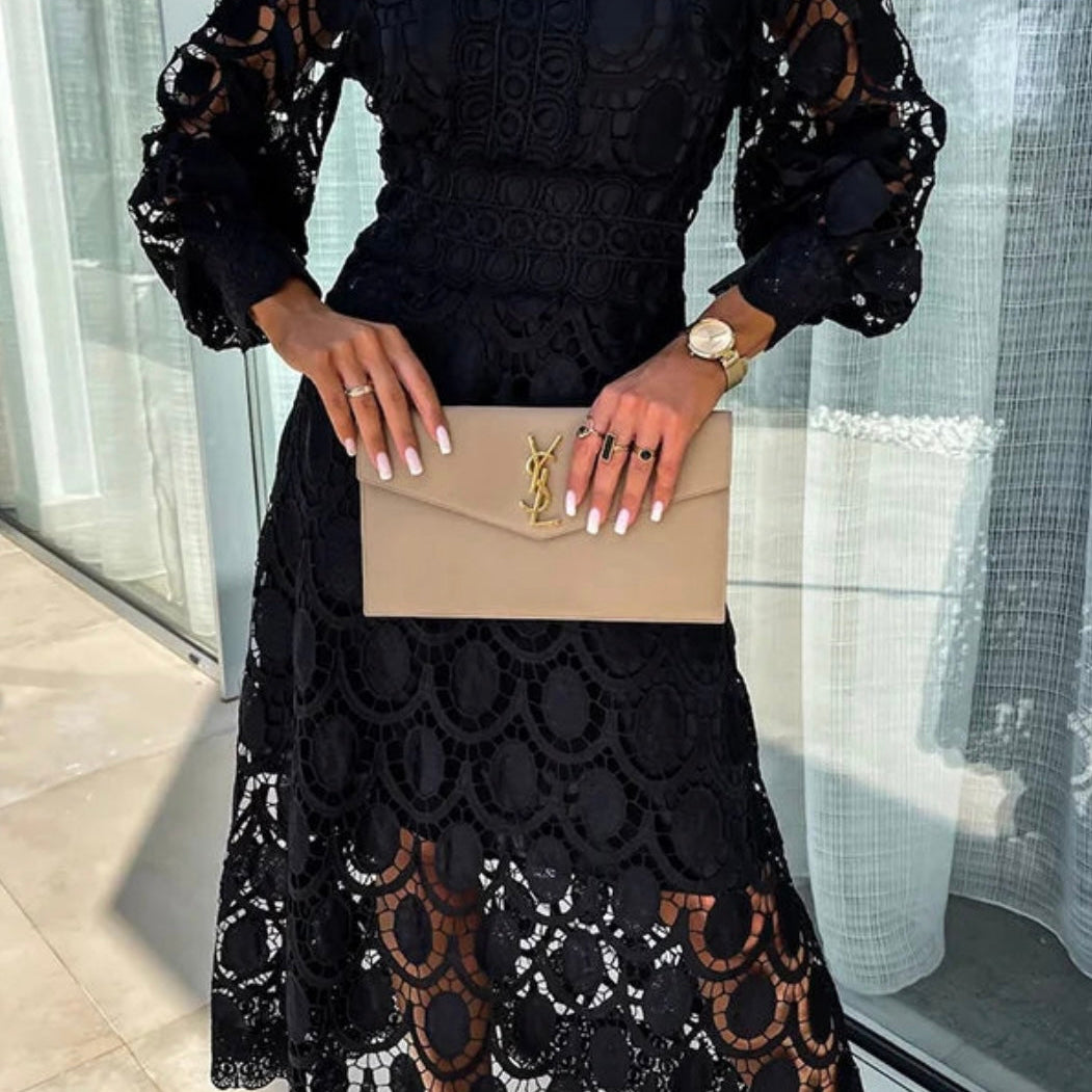 Eloah™ | Elegant Lace Midi Dress