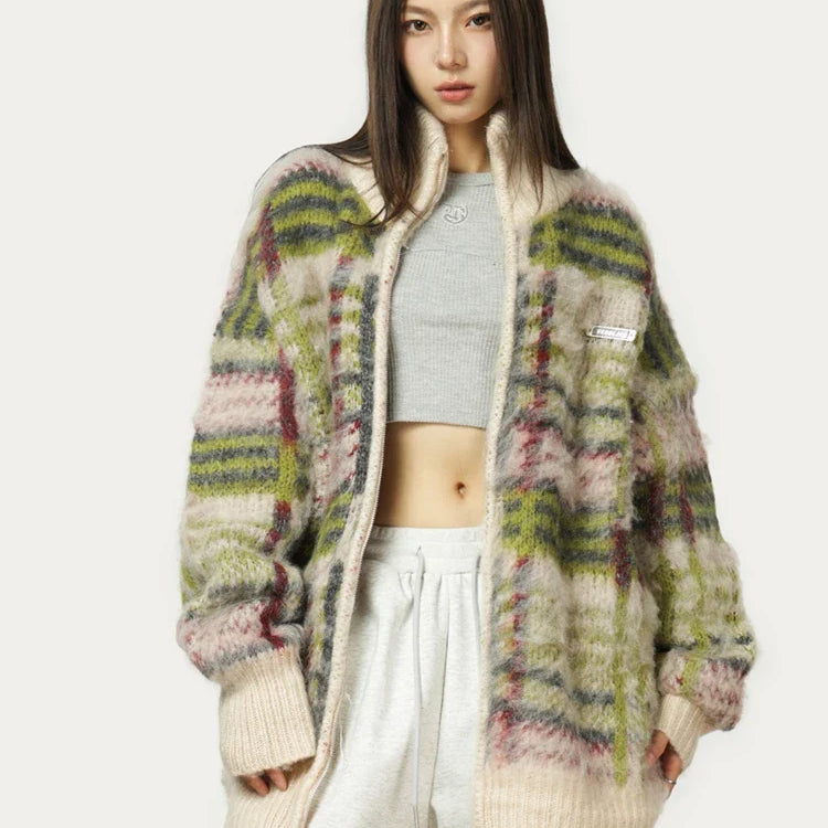 Astoria Oversized Plaid Knit Cardigan