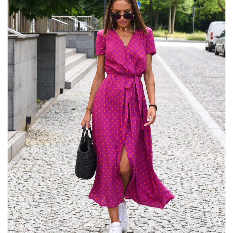 Talia™ | Stylish V-Neck Floral Dress
