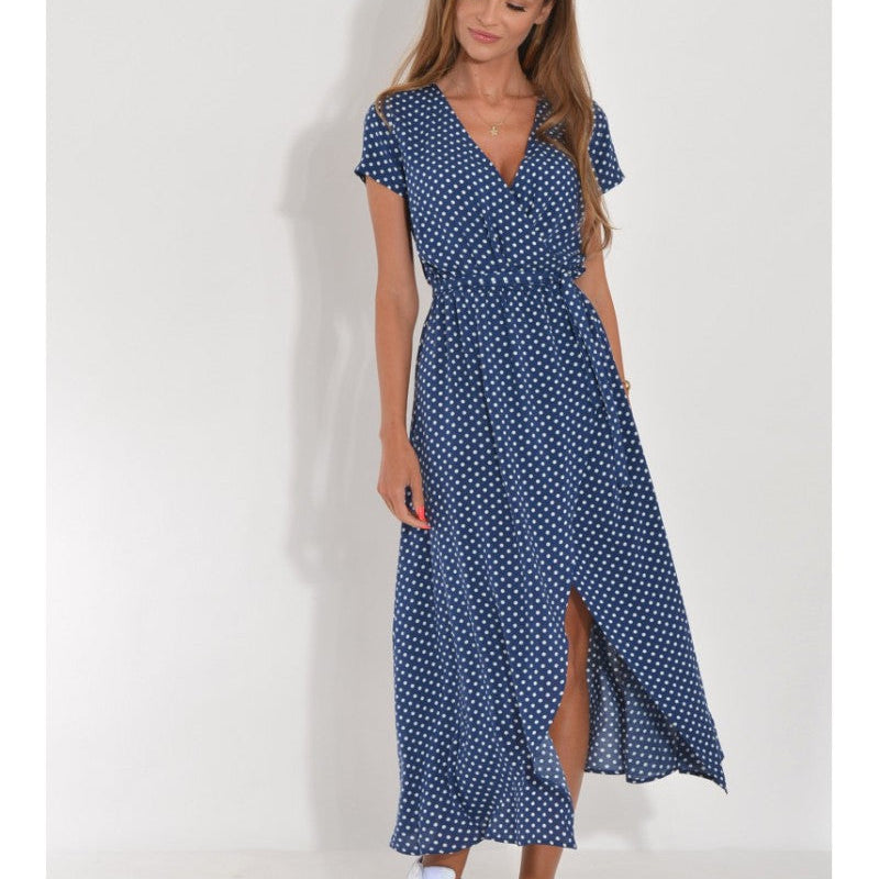 Talia™ | Stylish V-Neck Floral Dress