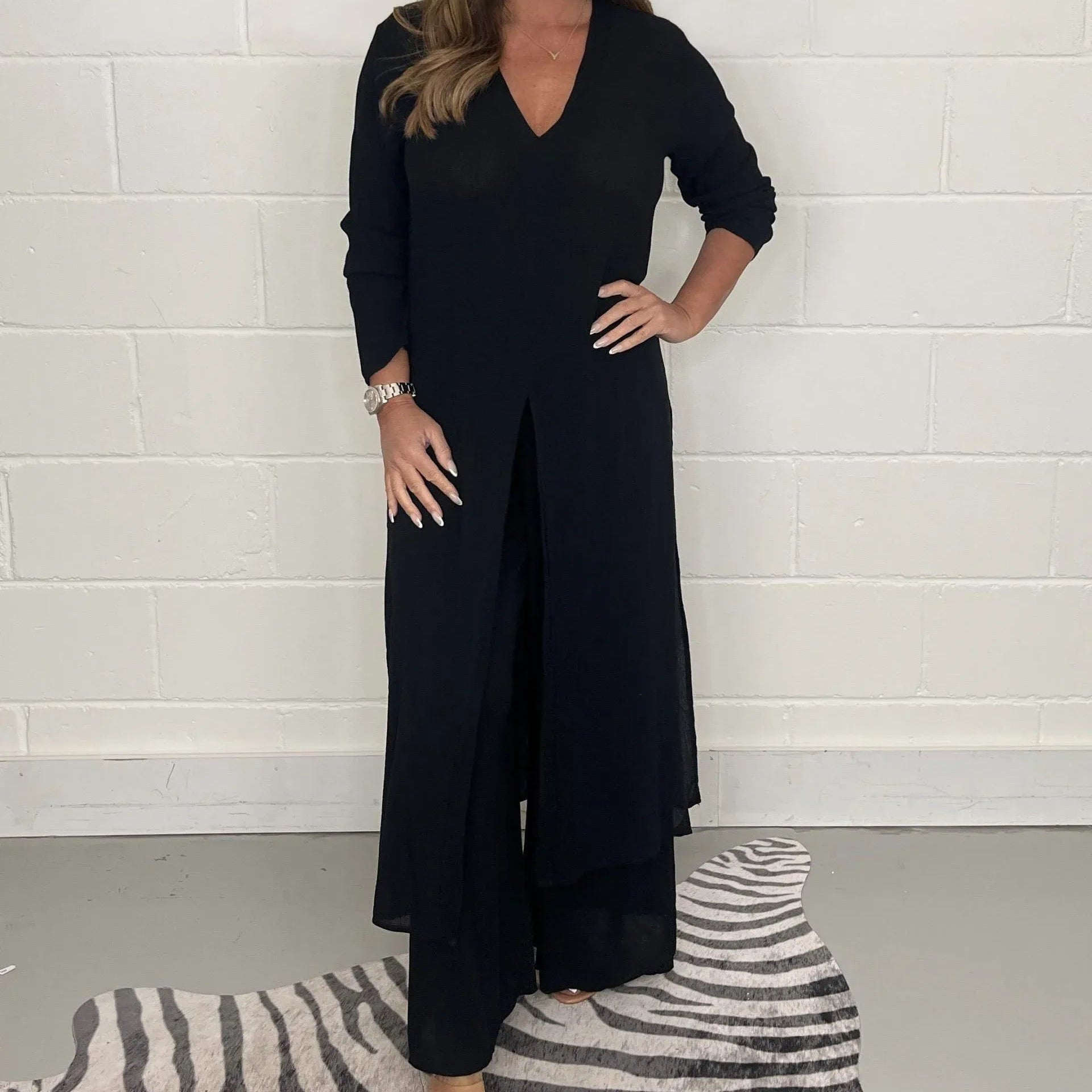 Ava | Two Piece Long Top and Trousers