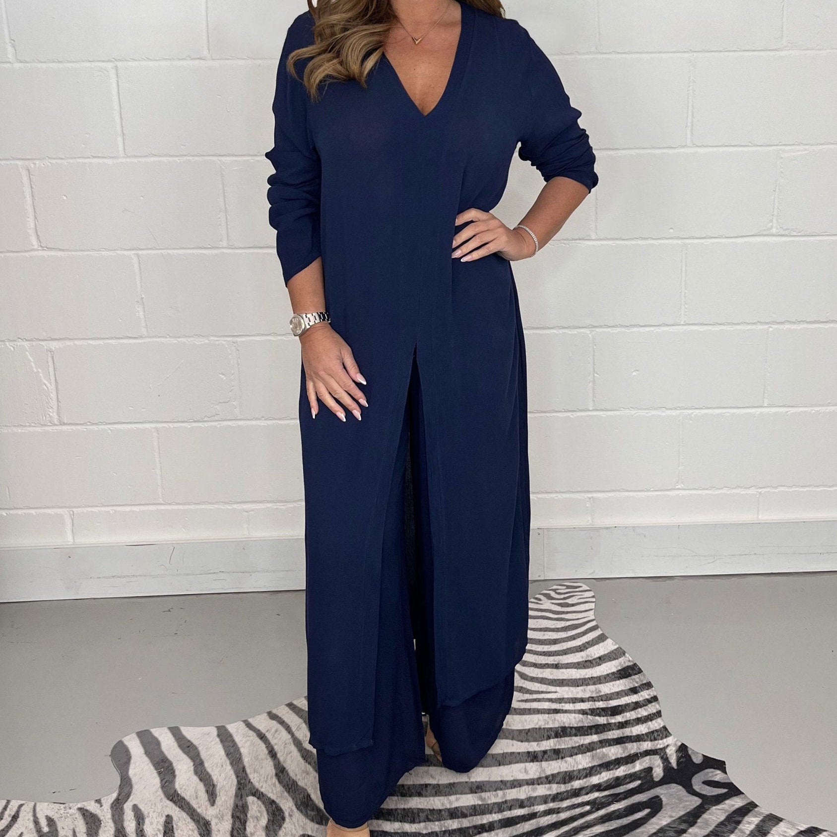 Ava | Two Piece Long Top and Trousers